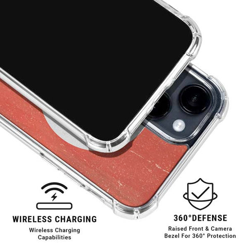 Turkish Flag Distressed iPhone 15 Clear Case